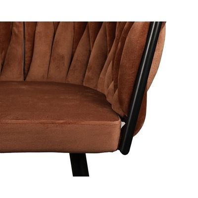 Homerebels Matstol Koppar – Sammet & flätad rygg