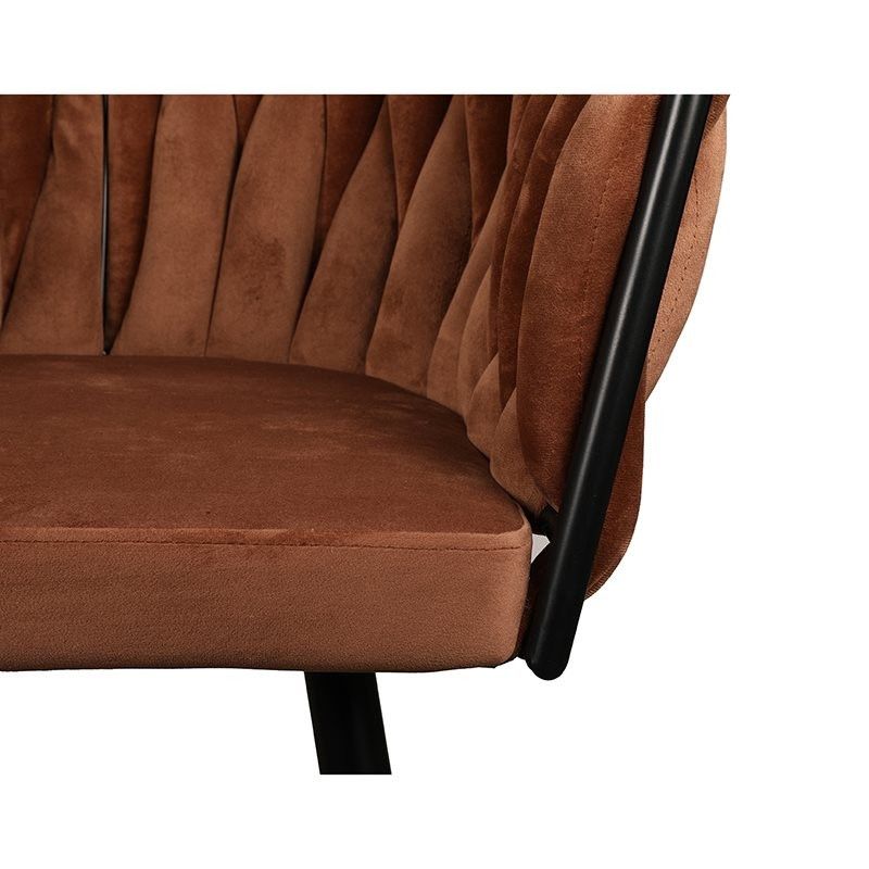 Homerebels Matstol Koppar – Sammet & flätad rygg