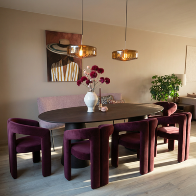 Homerebels Niru Matstol Bordeauxröd – Sammet & armstöd
