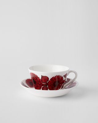 Gustavsberg ASTER RÖD, Tekopp + fat, kon