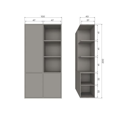 WOOOD Merel Förvaringsskåp Grenen Varmgrå