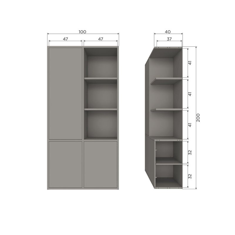 WOOOD Merel Förvaringsskåp Grenen Varmgrå