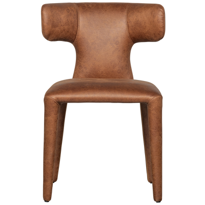 WOOOD PERMIT Matstol i Läderlook Konjak 2 st