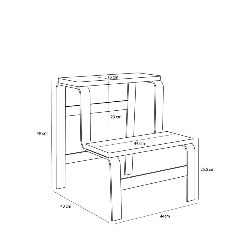 Hübsch Stegpall Blå/Brun 44x40xh49cm