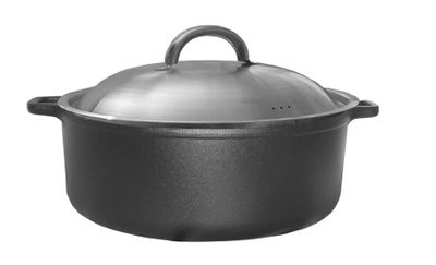Ronneby Bruk, Stekgryta Gjutjärn 28 cm 6 L – Med Rostfritt Lock