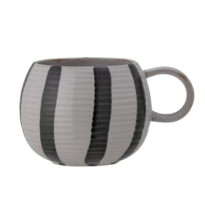 Bloomingville Serina Mugg, Svart, Stengods - 12-pack