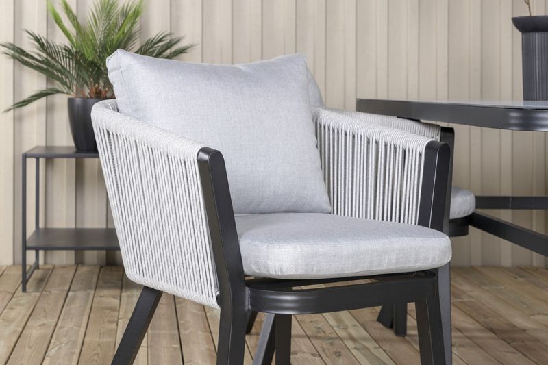 Venture Home Virya Rektangulärt Matbord 160 x 90 Svart + 4 st Matstolar Svart