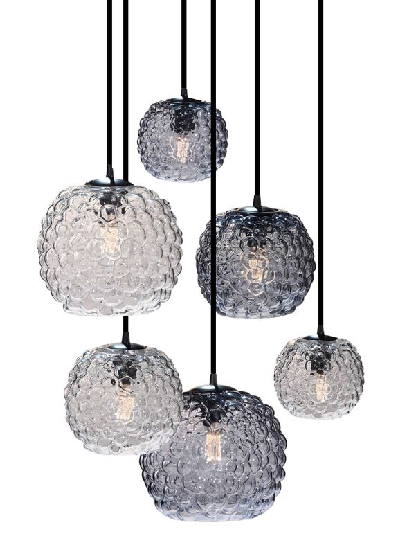 Halo Design Grape pendant Pendellampa Rök, Svart Ø20 cm