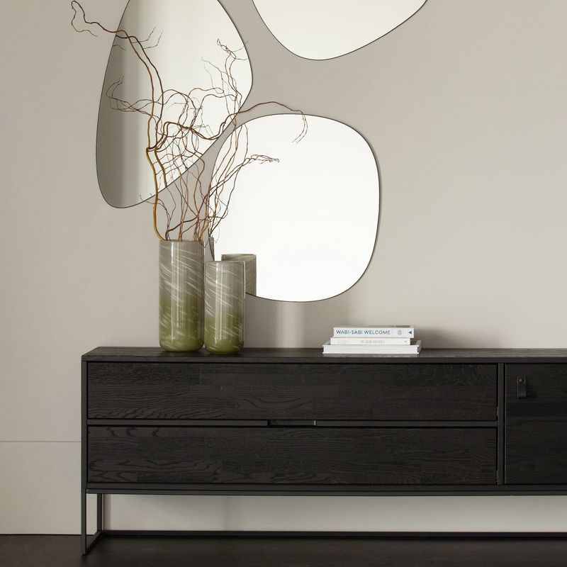 WOOOD Philou Spegel Svart 60x55 cm 4 st