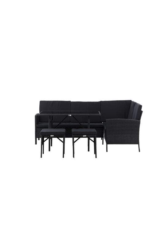 Venture Home Knock Hörnsoffgrupp i Svart Konstrotting