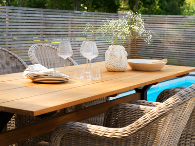 Brafab Mark Matbord 95x230 cm Svart/Teak