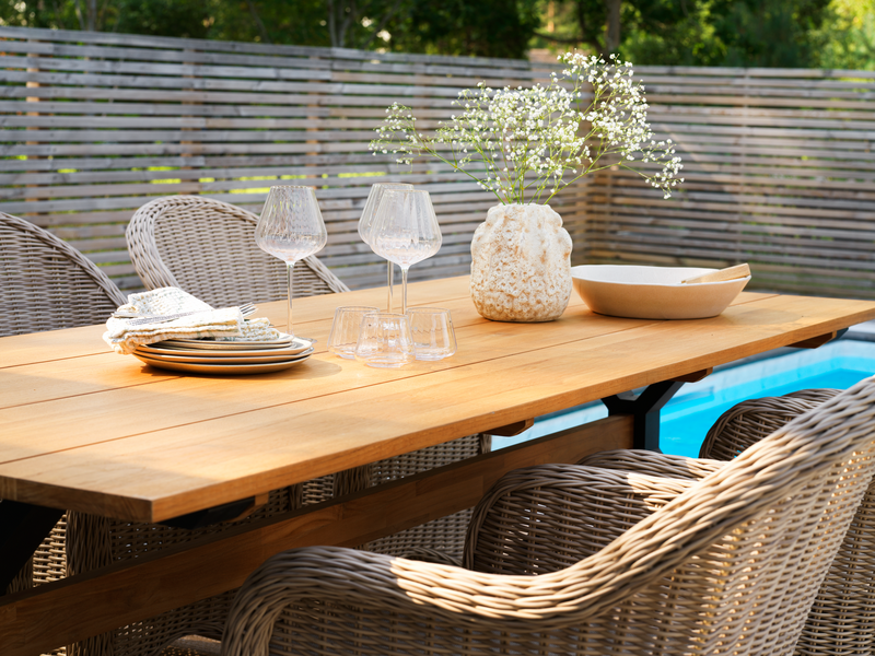 Brafab Mark Matbord 95x230 cm Svart/Teak