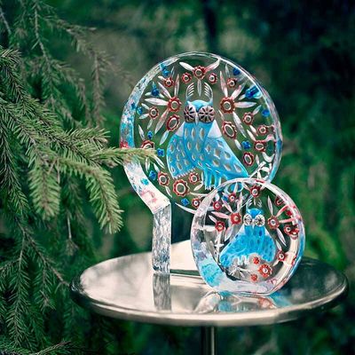 Målerås Uggla, liten - Handgjord Kristallskulptur