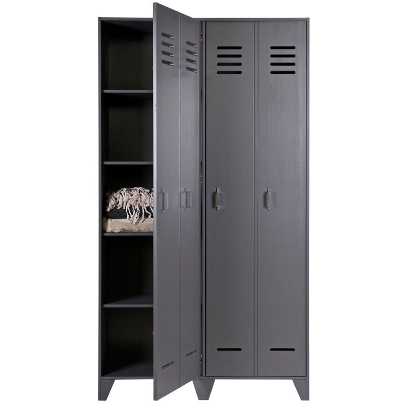 WOOOD STIJN HÖG 2-DÖRRS LÅDSKÅP Stål [FSC]