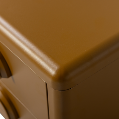 WOOOD Rune Sängbord med 2 Lådor i Metall - Honungsgul