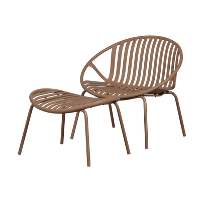 WOOOD Bruce Trädgårdsfåtölj med Fotpall - Laxrosa