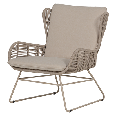 WOOOD Grace Loungestol i Stål och Tyg - Sand 2 st
