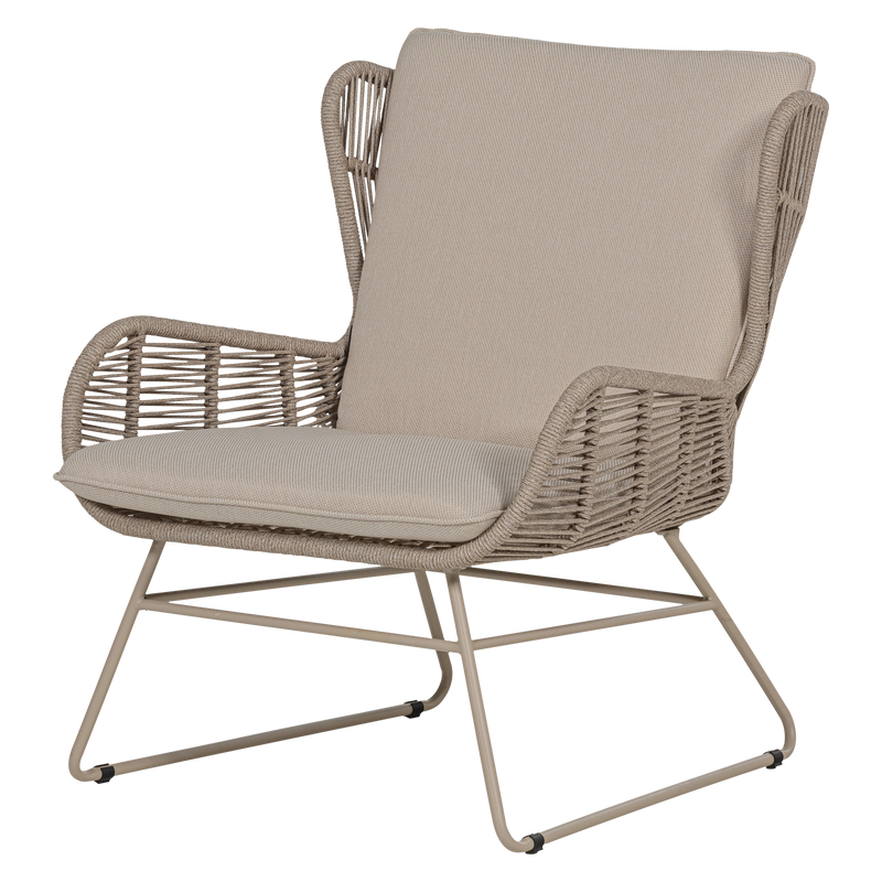 WOOOD Grace Loungestol i Stål och Tyg - Sand 2 st