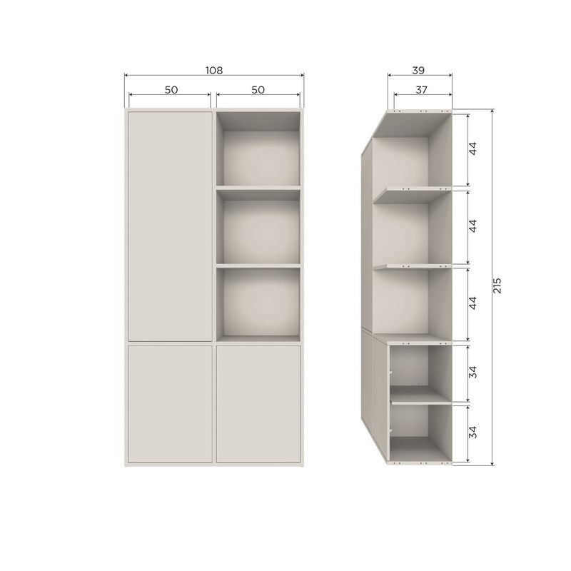 WOOOD MEGGY Förvaringsskåp Vänster 108 cm Furu Dammpine