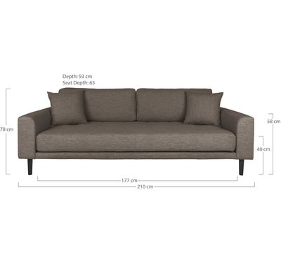 House Nordic Lido 3-sits soffa Brun