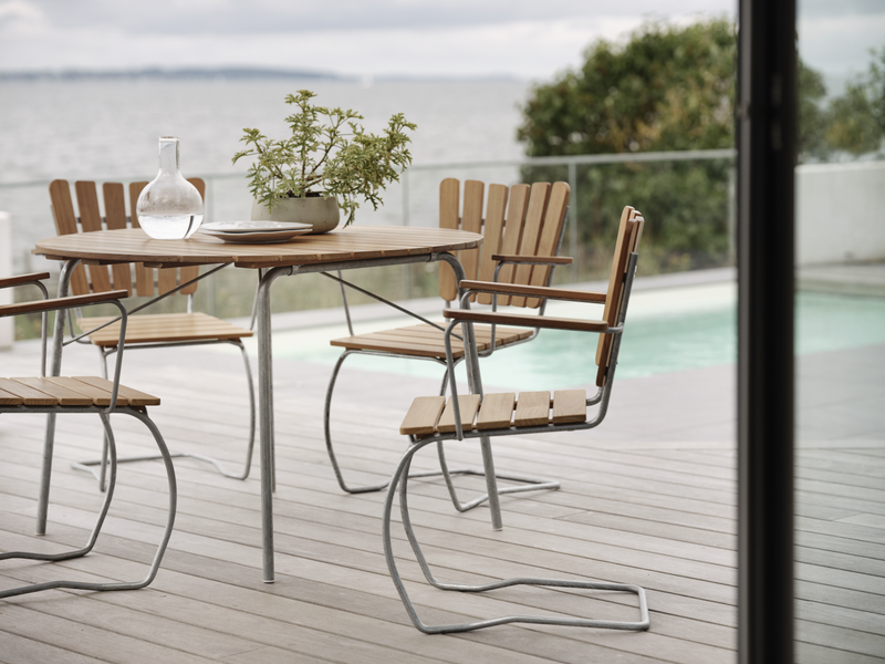 Brafab 56:an Matbord 110 cm Galvad/Teak