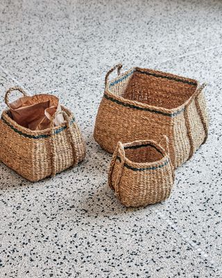 Handflätade Korgar i Sjögräs - Set om tre från House Doctor
