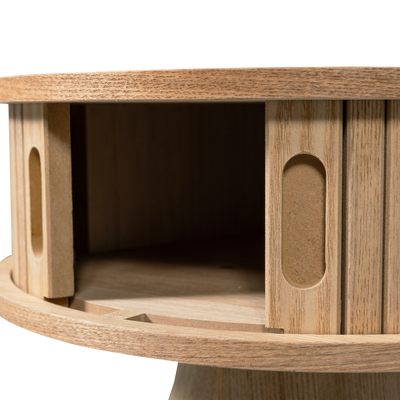 WOOOD Karri Runt Nattduksbord i MDF och Furu, Naturlig