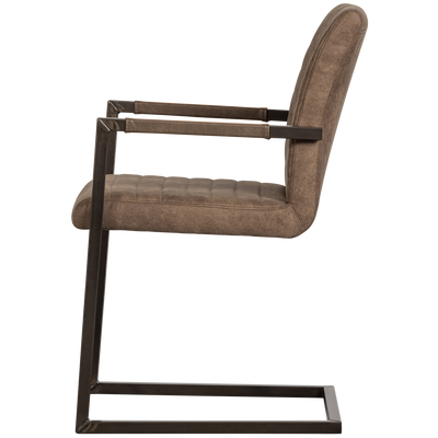 WOOOD BAS Matstol i Läderlook Mullvad 2 st