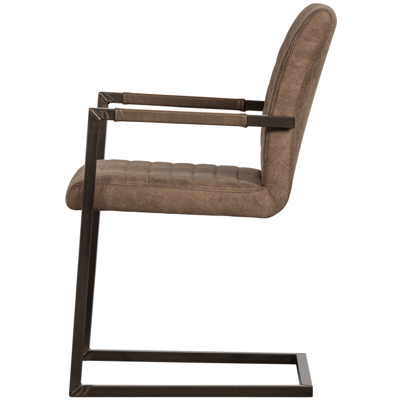 WOOOD BAS Matstol i Läderlook Mullvad 2 st