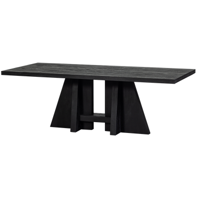 WOOOD KEAN Matbord med Centerben i Mangoträ Svart 220x100CM