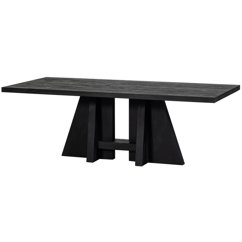 WOOOD KEAN Matbord med Centerben i Mangoträ Svart 220x100CM