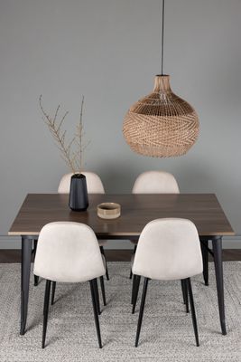 Venture Home Matgrupp Tempe med 4st matstolar Polar