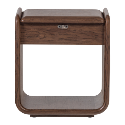 WOOOD ELURA Byrå/Nattduksbord 1 Låda Träfaner Brun