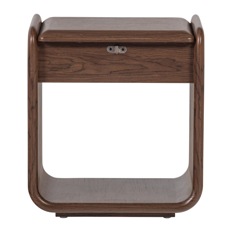 WOOOD ELURA Byrå/Nattduksbord 1 Låda Träfaner Brun