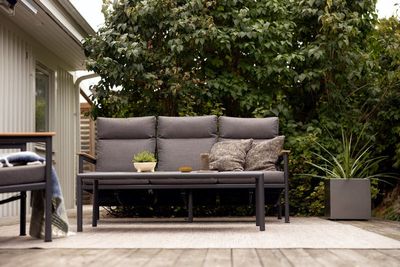 Brafab Gordon Soffbord 65x140 cm Antracit/Teak