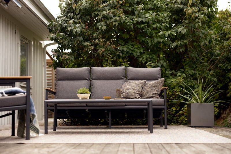 Brafab Gordon Soffbord 65x140 cm Antracit/Teak