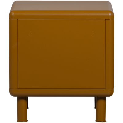 WOOOD Rune Sängbord med 2 Lådor i Metall - Honungsgul