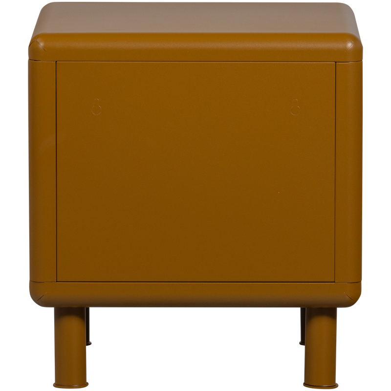 WOOOD Rune Sängbord med 2 Lådor i Metall - Honungsgul