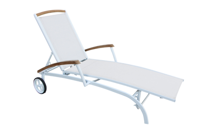 Brafab Andy Vilsäng Vit/Offwhite Teak