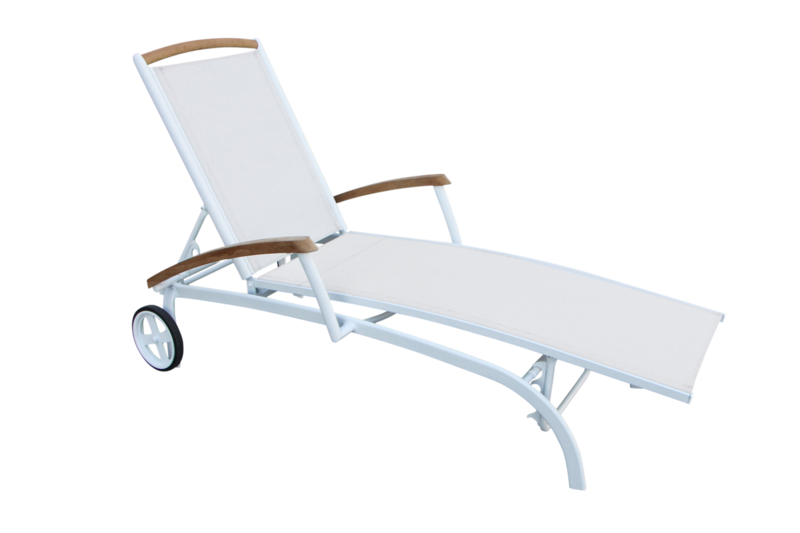 Brafab Andy Vilsäng Vit/Offwhite Teak