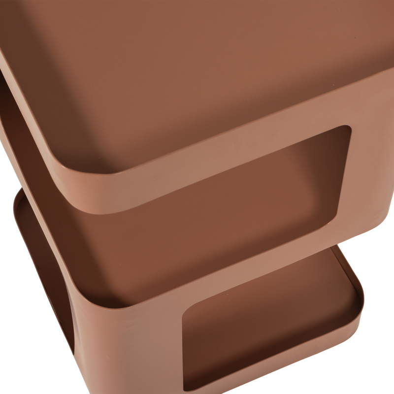 WOOOD Riv Sidobord/Nattduksbord Metall Zalmrosa