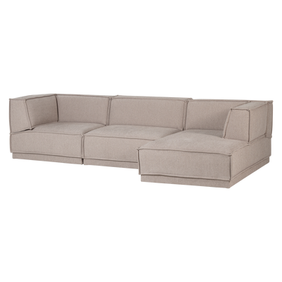 WOOOD Manu Chaise Longue Soffa Höger i Grov Chenille, Naturlig