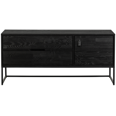 WOOOD SILAS TV-bänk i svart askträ, 120 cm