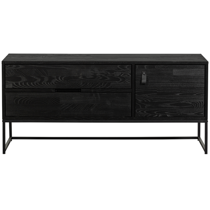 WOOOD SILAS TV-bänk i svart askträ, 120 cm