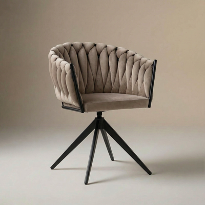 Homerebels Matstol Sand – Sammet & roterande ram