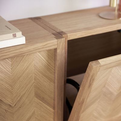 Hübsch Skoskåp Herringbone Natur 22x50xh40 cm