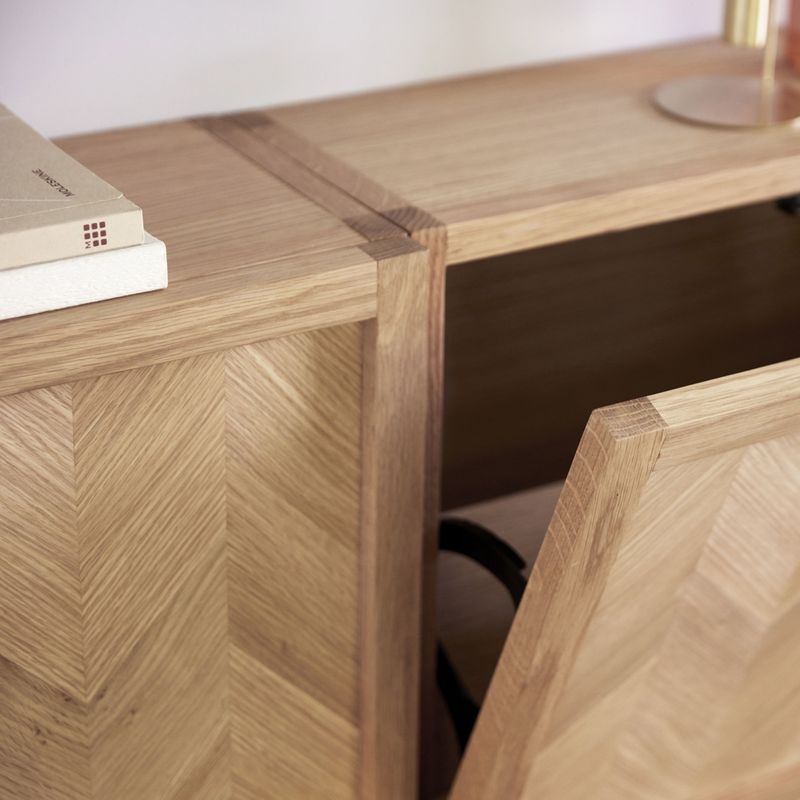 Hübsch Skoskåp Herringbone Natur 22x50xh40 cm