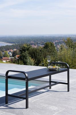 Venture Home Cascais Bänk i Svart Aluminium