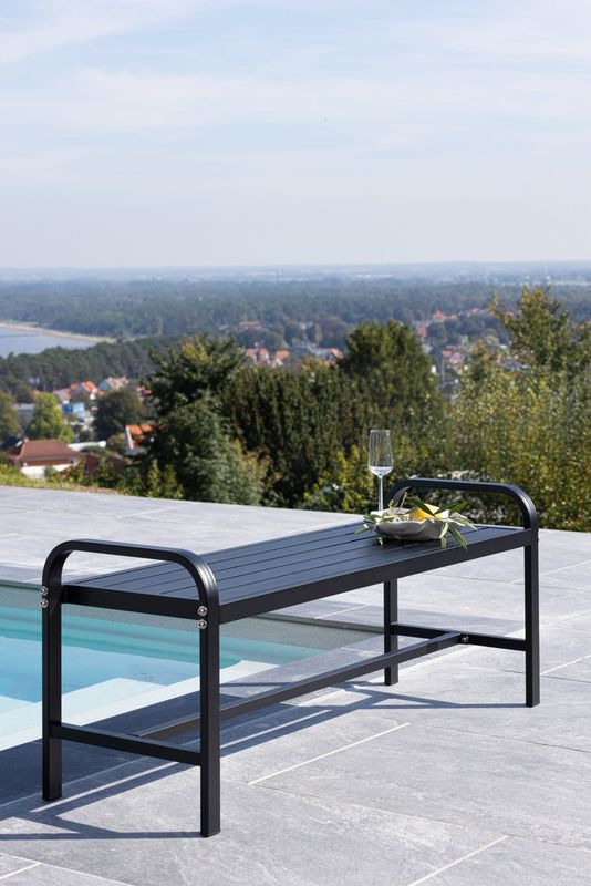 Venture Home Cascais Bänk i Svart Aluminium