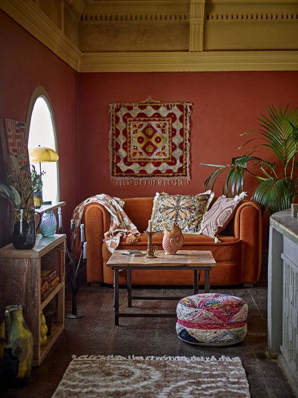 Bloomingville Torano Sittpuff, Multi, Bomull